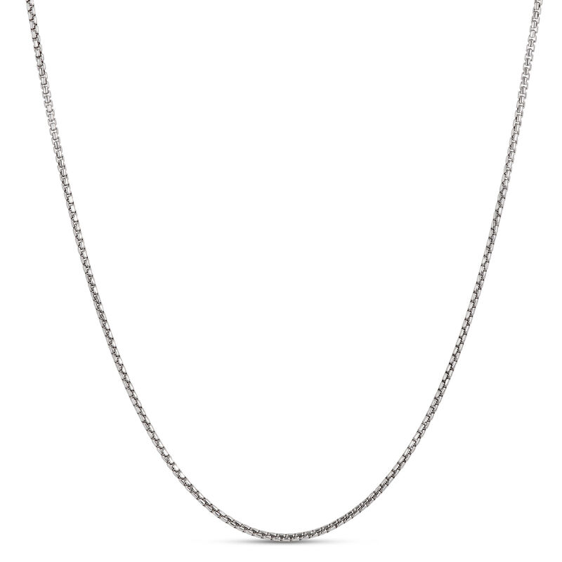 Toscano 18 Inch Box Link Necklace, 14k White Gold image number 0