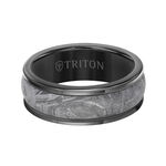 TRITON Custom Comfort Fit Meteorite Band in Black Tungsten, 8 mm