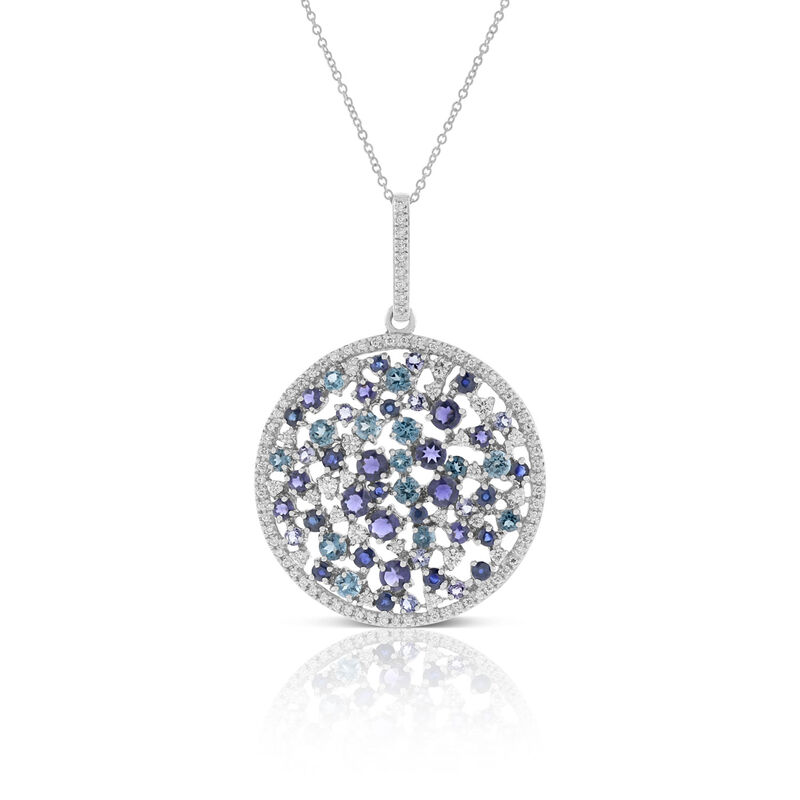 Multi-Gemstone & Diamond Necklace 14K image number 0