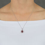 Rhodolite Garnet & Diamond Necklace 14K
