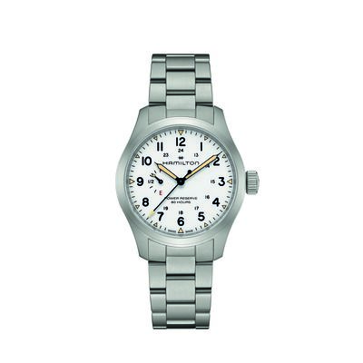 Hamilton Khaki Field Mechanical Power Reserve White Dial Watch, 40mm