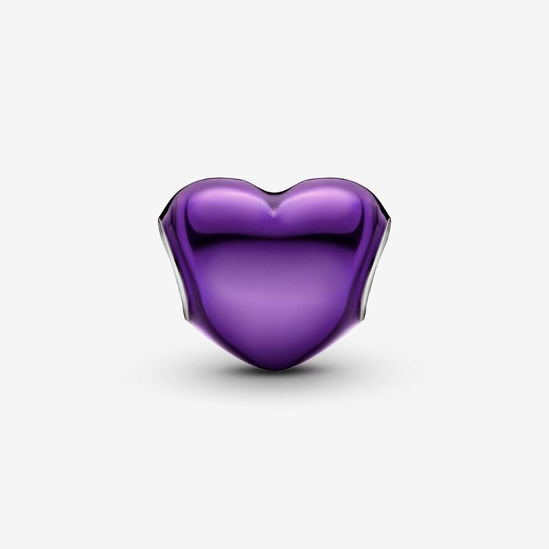 Pandora Metallic Purple Heart Charm image number 3