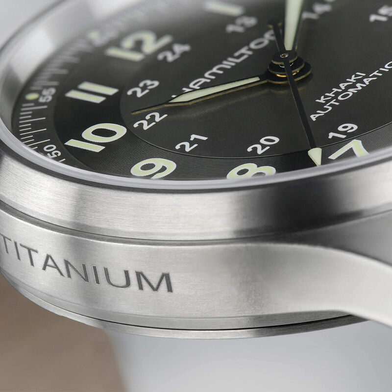 Hamilton Khaki Field Titanium Leather Automatic Watch, 42mm image number 5
