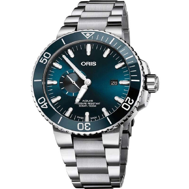 Oris Aquis Small Second Date Blue Dial Watch, 45.5mm image number 0