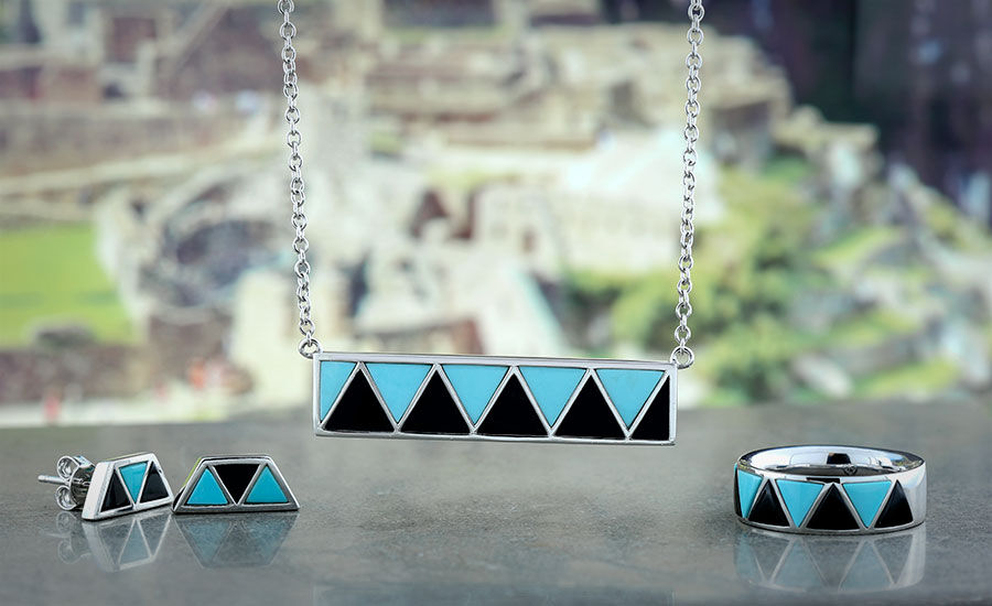 Turquoise & Black Onyx Bar Necklace