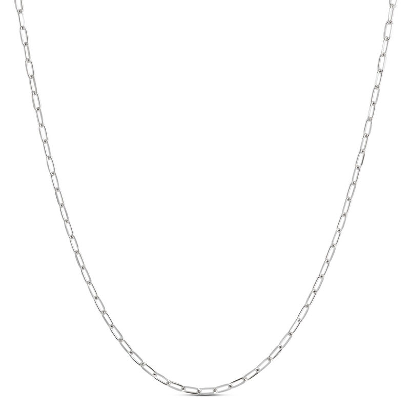 18-Inch Paperclip Chain, 14K White Gold image number 0