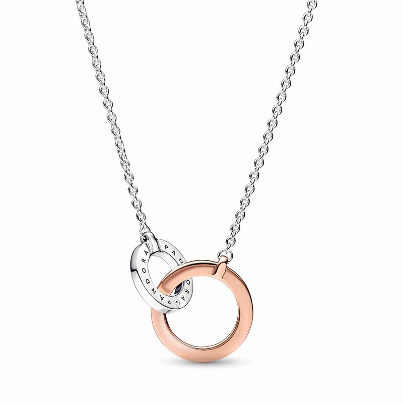 Pandora Signature Two tone Intertwined Circles Necklace image number 1