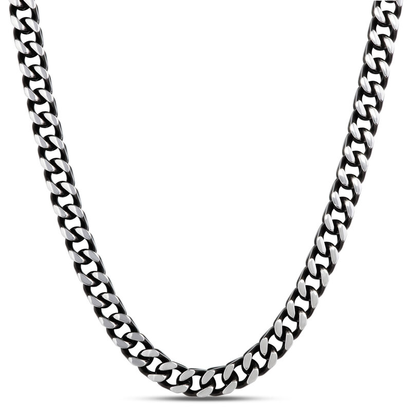 Black IP Curb Chain in Stainless Steel, 24" image number 0