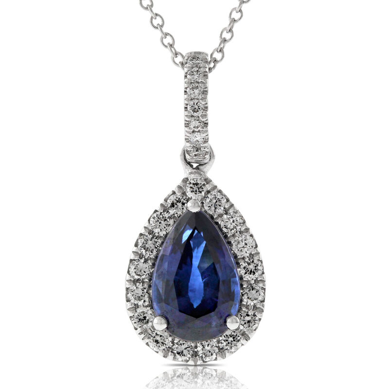 Sapphire & Diamond Pendant 14K image number 0
