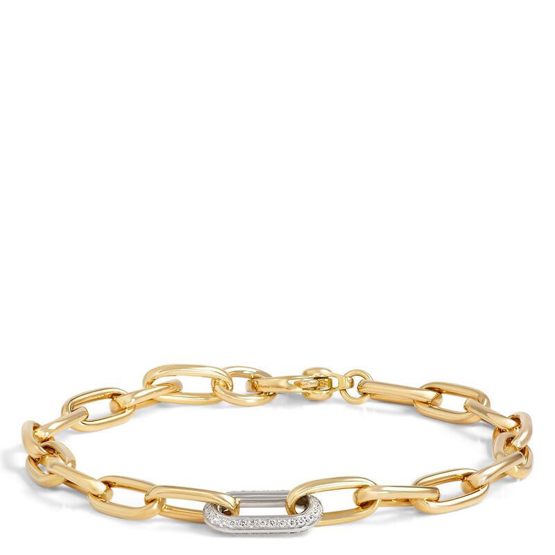Toscano Paperclip Link Bracelet, &frac14; Carat Total Weight, 18K Yellow Gold image number 0