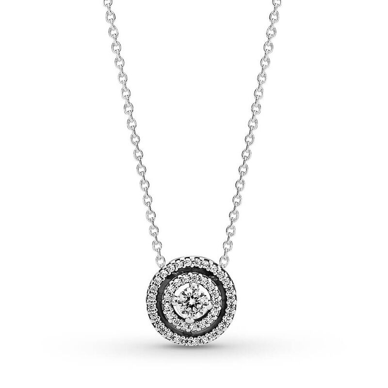 Pandora Sparkling Double Halo CZ Collier Necklace image number 0