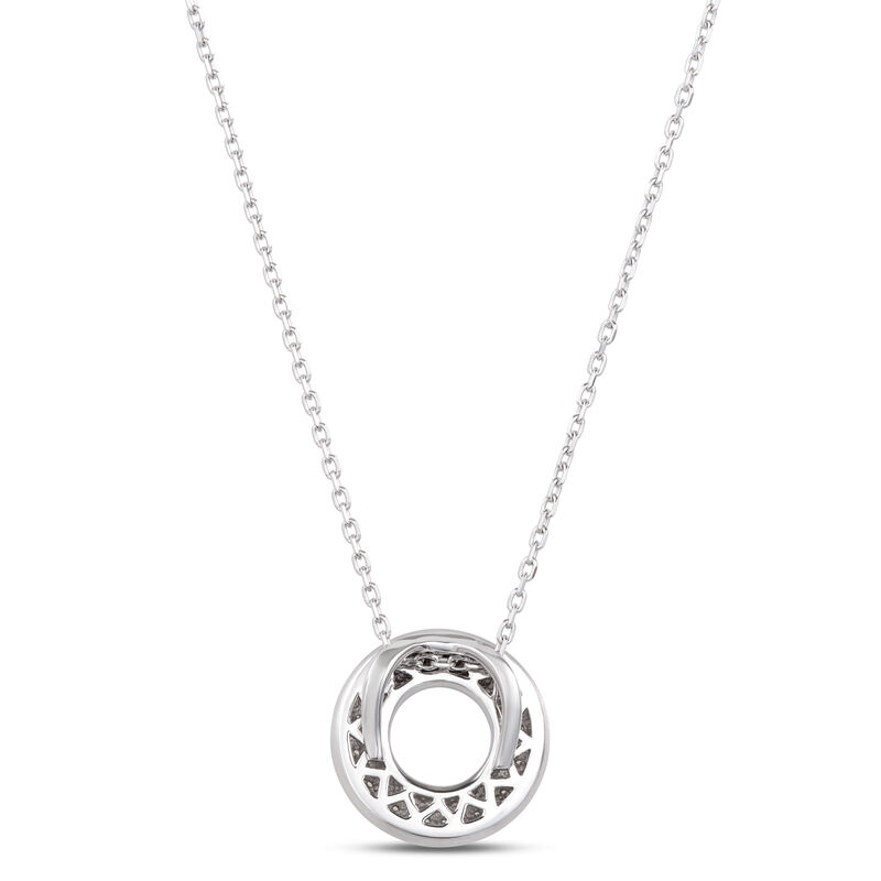 Diamond Donut Pendant, Sterling Silver image number 2