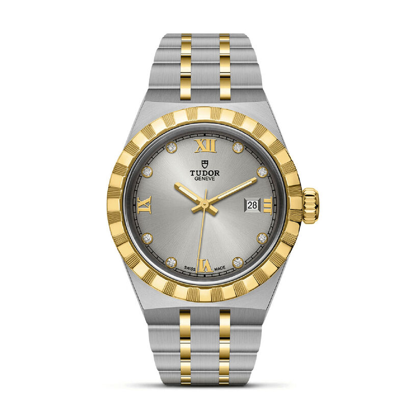 TUDOR Royal Watch Steel Case Silver Dial Steel and Gold Bracelet, 28mm image number 0
