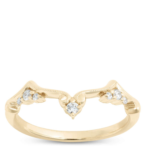 Contoured Band Diamond Ring, 14K Yellow Gold