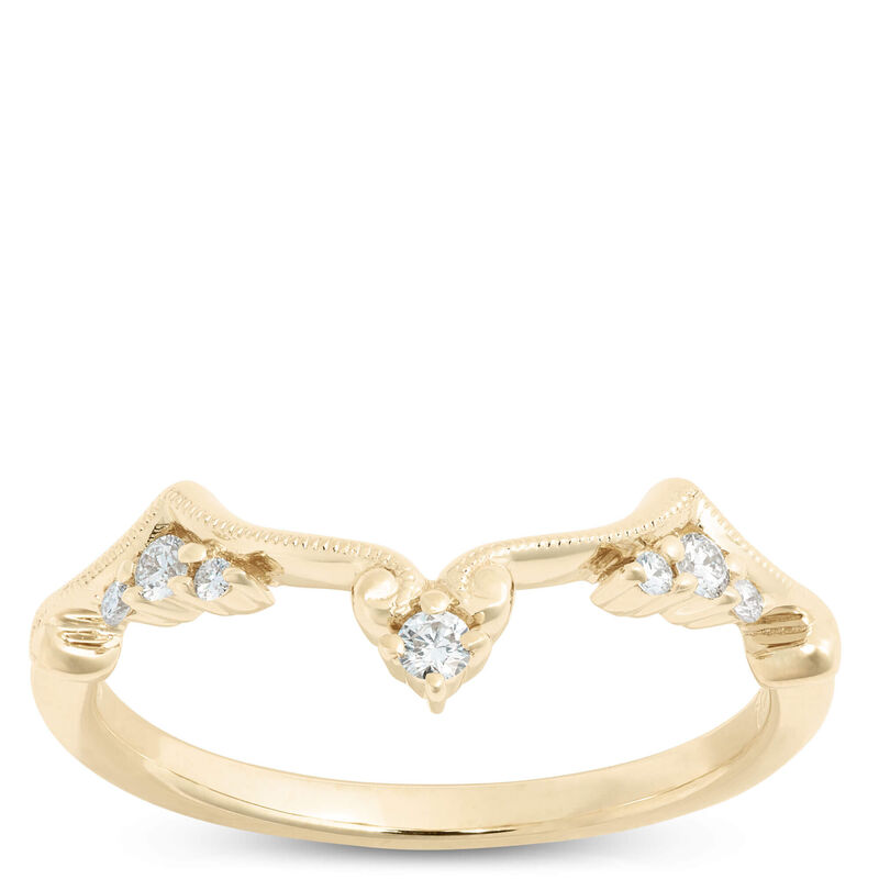 Contoured Band Diamond Ring, 14K Yellow Gold image number 0