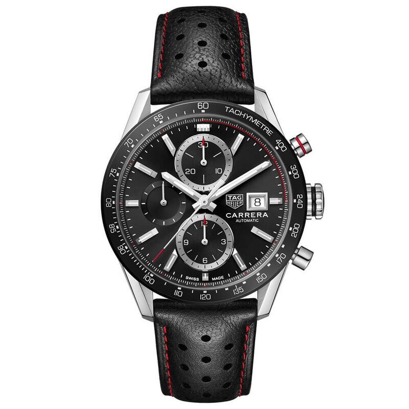 TAG Heuer Carrera Calibre 16 Leather Chronograph Watch, 41mm image number 0