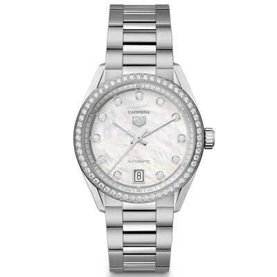 TAG Heuer Carrera Date White Dial Watch, 36mm