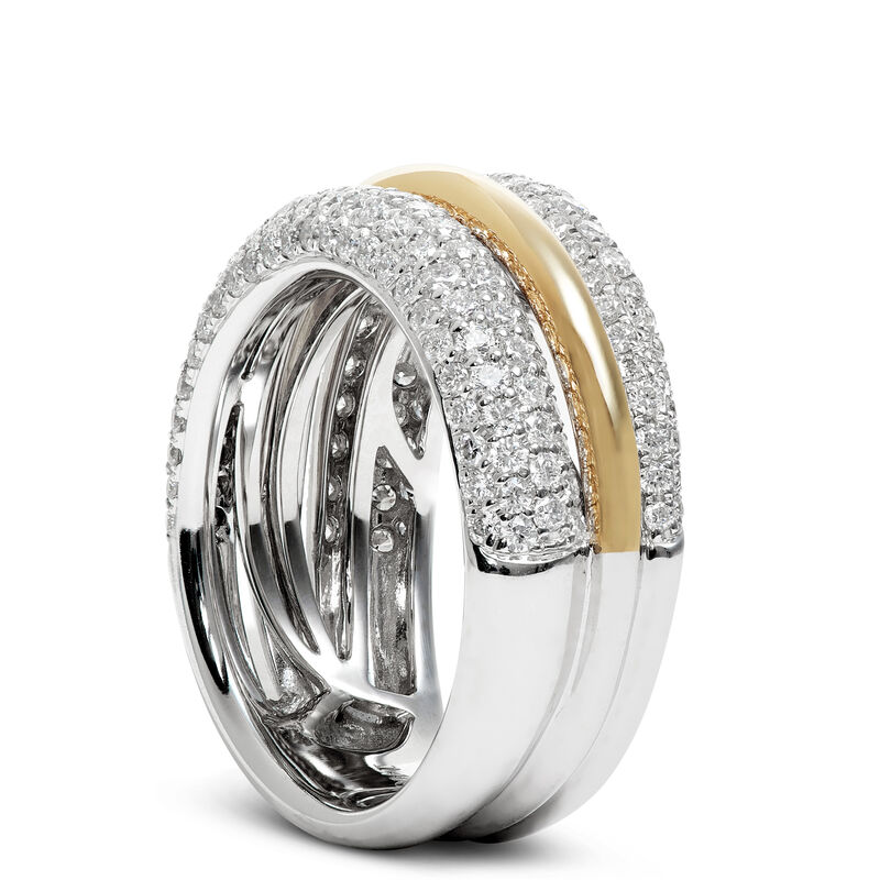 Pave Diamond Two-Tone Ring, 14K Mixed Gold image number 1
