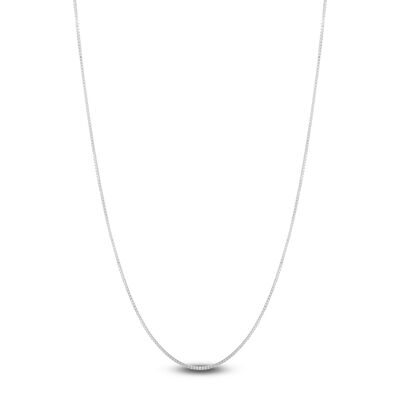Classic Box Chain Necklace, 14K White Gold