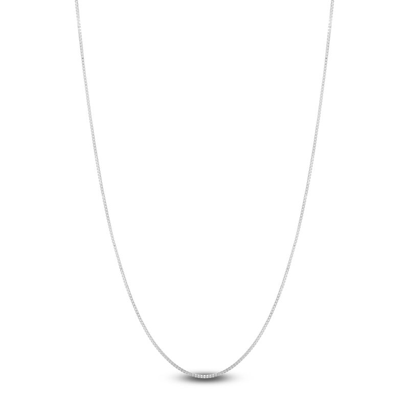 Classic 18-Inch Box Chain Necklace, 14K White Gold image number 0