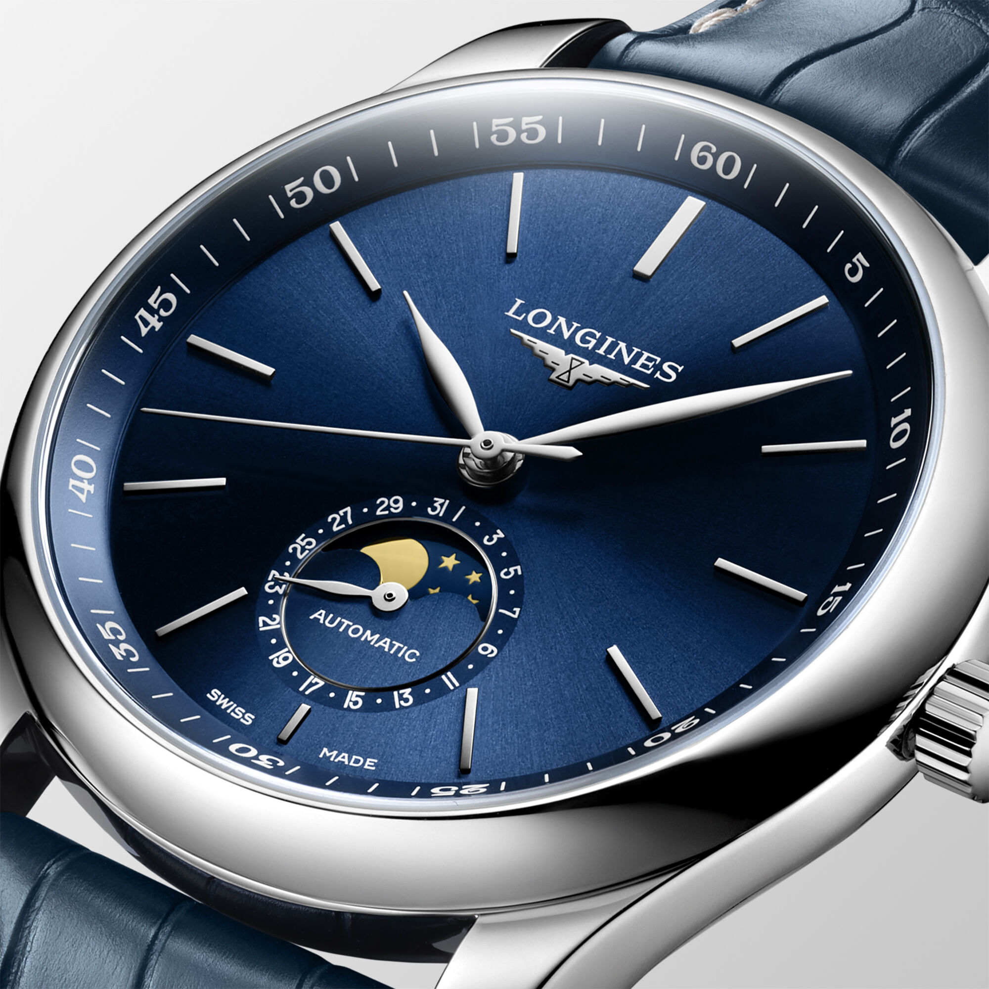Longines Master Collection Moonphase Blue Dial Watch, 40mm