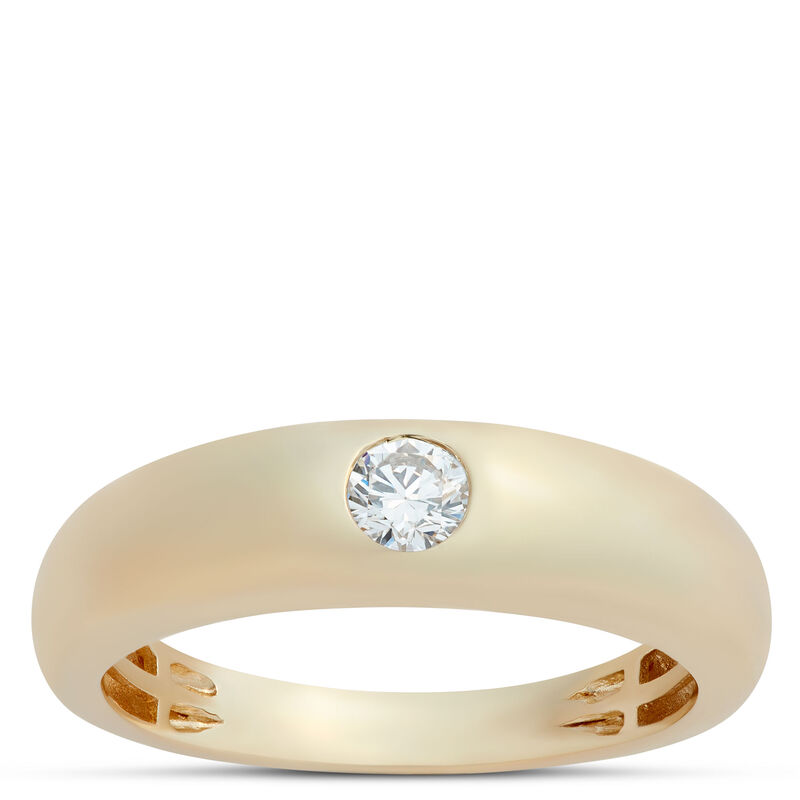 Flush Set Round Diamond Ring, 14K Yellow Gold image number 0