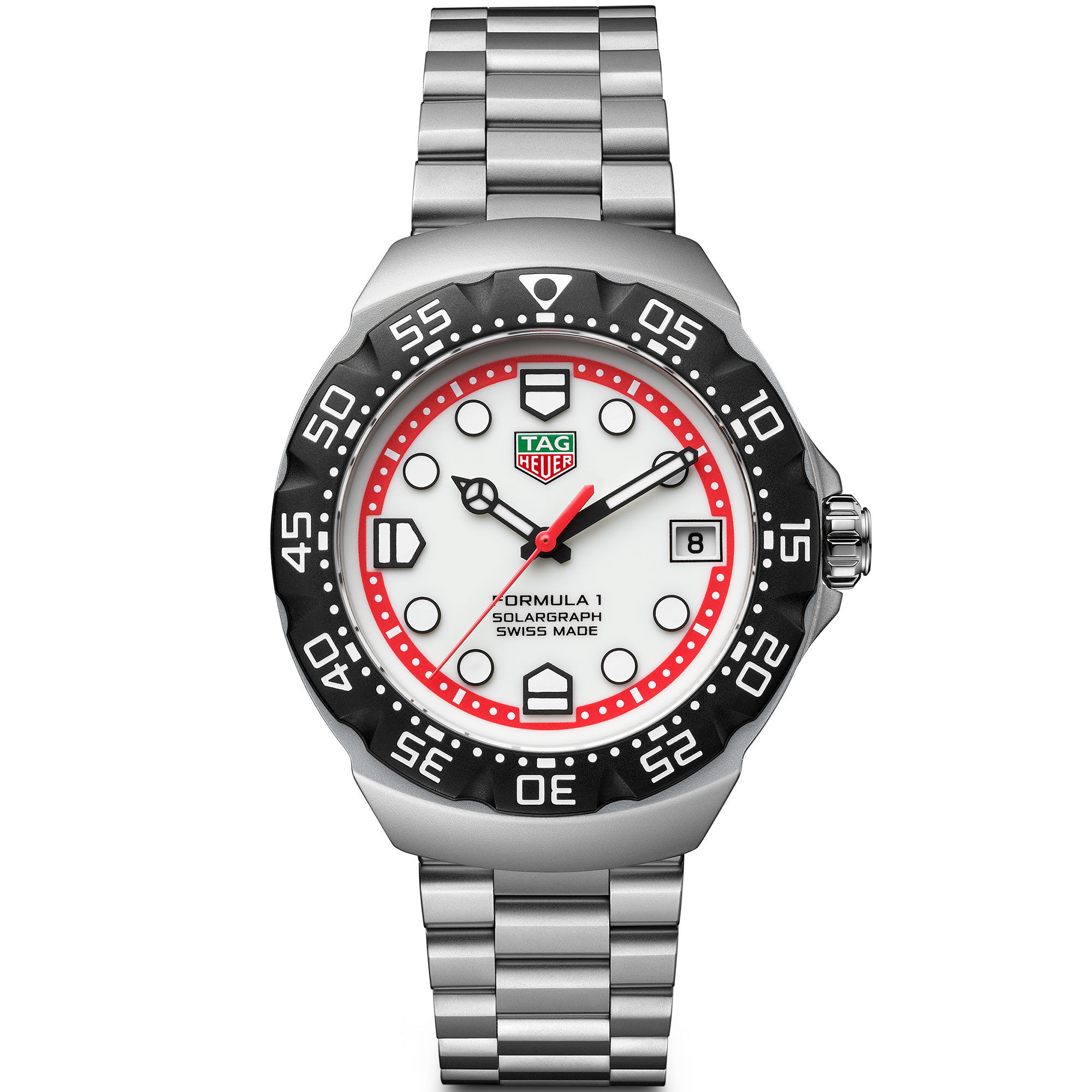 【ぐち】TAG HEUER フォーミュラ1 クォーツ 白文字盤 TAG Heuer Formula 1 Solargraph White Dial Watch, 38mm