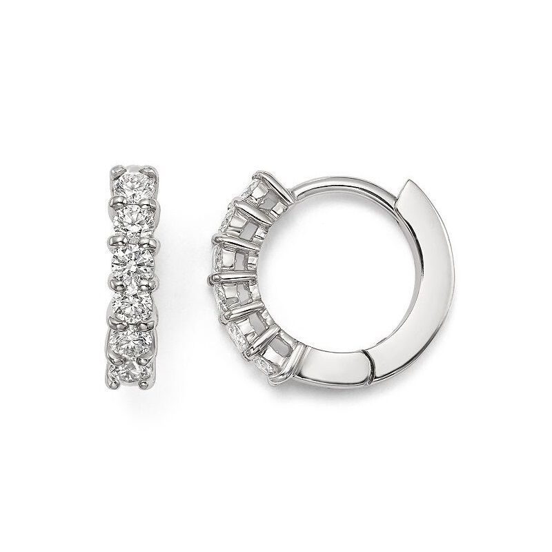 Roberto Coin Perfect Diamond Hoop Earrings 18K image number 0