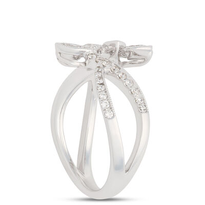 Floral Shaped Marquise Diamond Ring, &frac12; Carat Total Weight, 14K White Gold