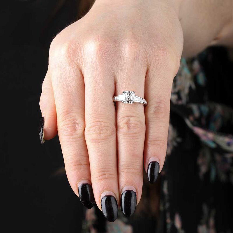 Asscher Cut Engagement Ring in Platinum, 2.12 ct. Center image number 1