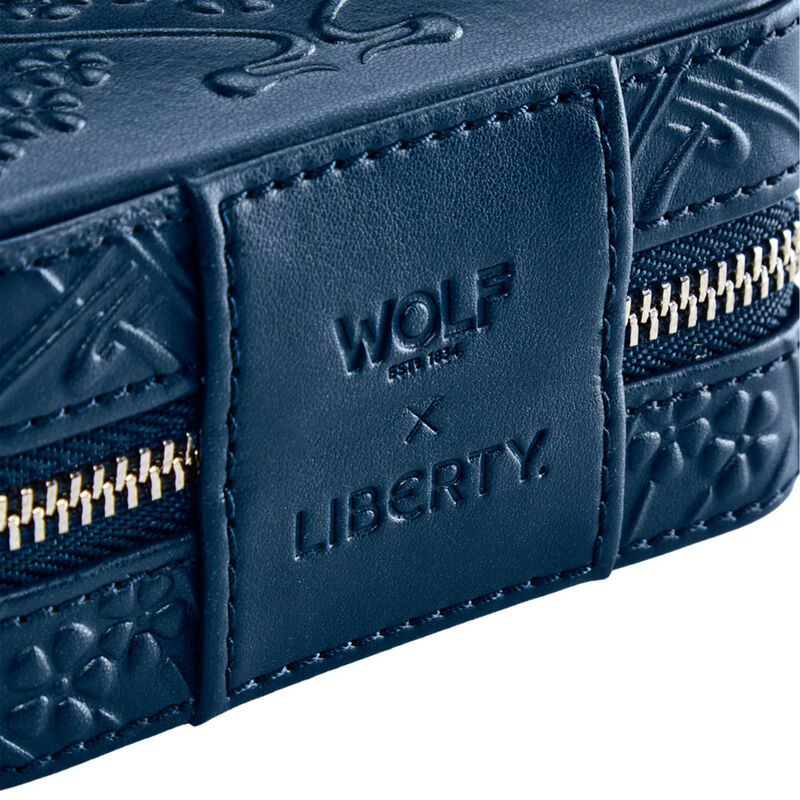 WOLF X LIBERTY All Over Ianthe Small Travel Jewelry Zip Case - Navy image number 6