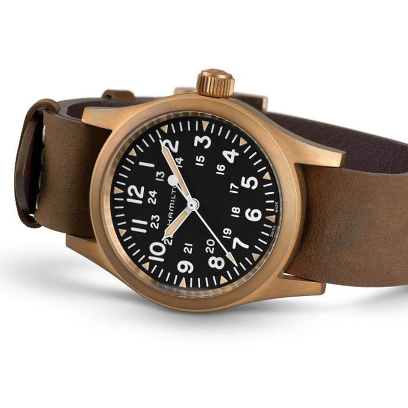 Hamilton Khaki Field Bronze Mechanical Black Dial Watch, 38mm image number 1