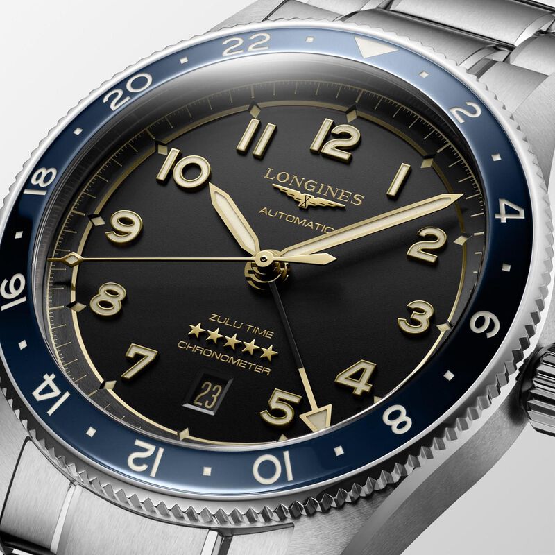 Longines Spirit Zulu Time Anthracite Dial Watch, 42mm image number 3