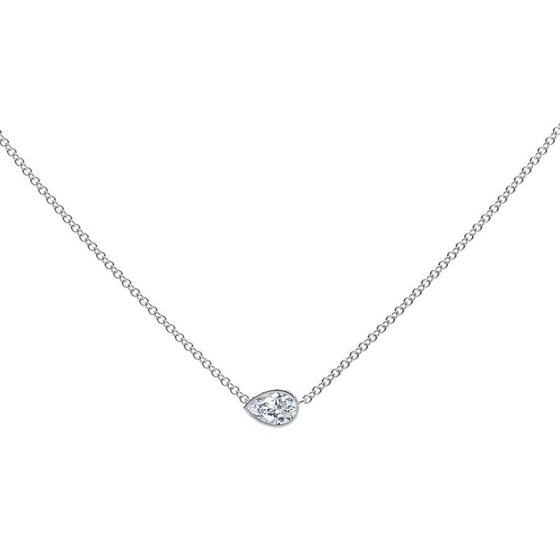 De Beers Forevermark Tribute™ Pear Diamond Necklace 18K image number 1