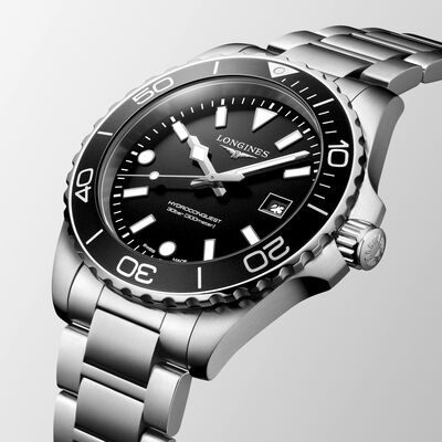 Longines Hydroconquest Black Dial Watch, 42mm