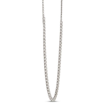 Classic Round Diamond Necklace, 3 Total Carat Weight, 14k White Gold