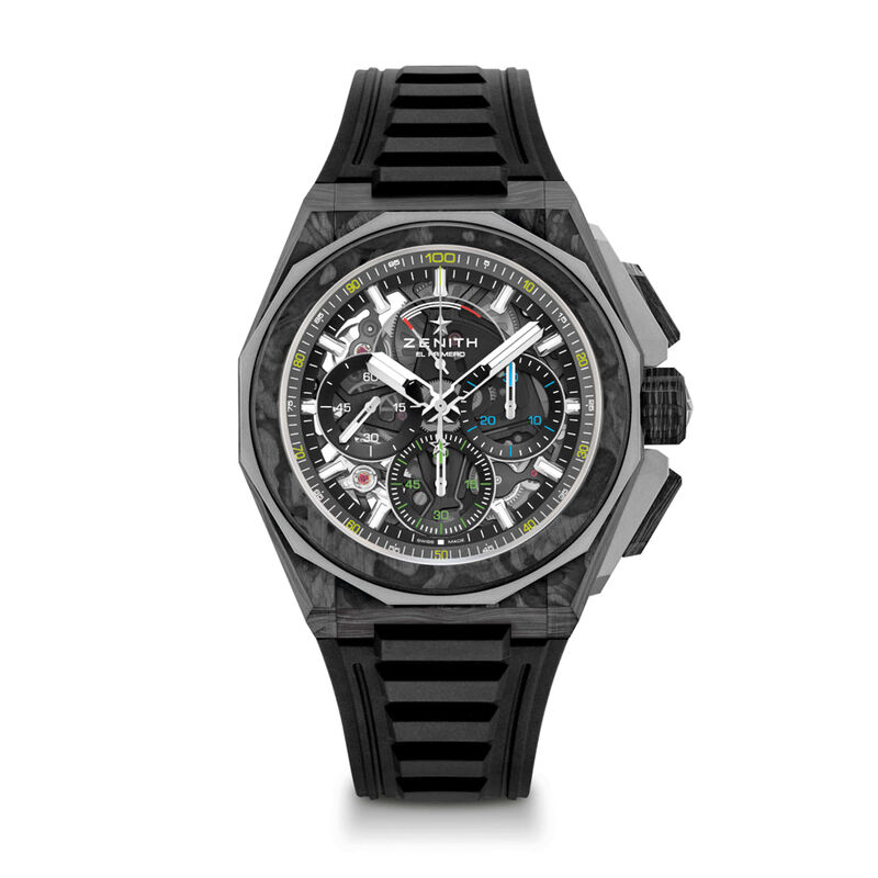 Zenith DEFY EXTREME Chronograph Watch Black Dial Black Rubber Strap, 45mm image number 1