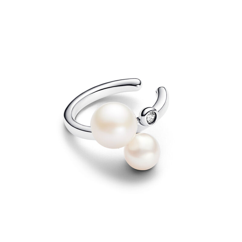Pandora Duo Treated Freshwater Cultured Pearls Ear Cuff image number 1