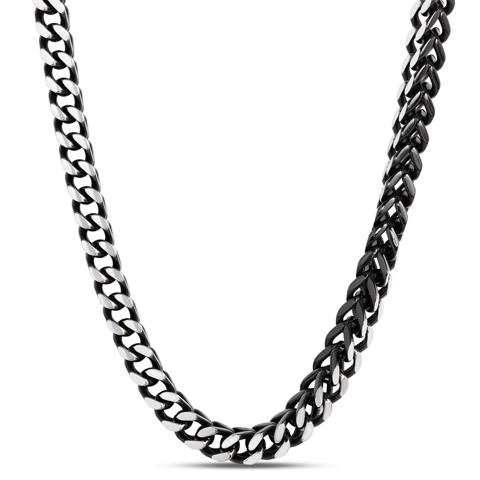 Black IP Curb Chain in Stainless Steel, 24