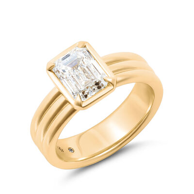 Bella Ponte Emerald Cut Solitaire Diamond Ring, 18K Yellow Gold
