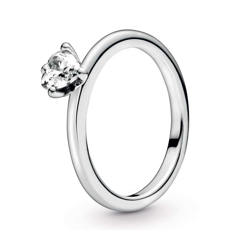 Pandora Clear Heart Solitaire CZ Ring image number 0