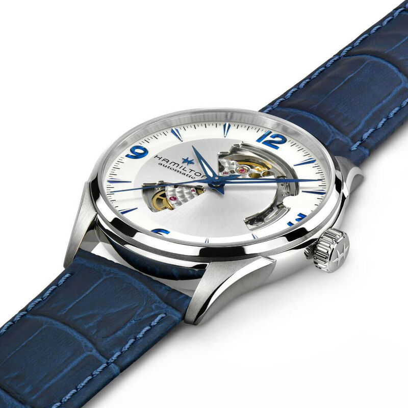 Hamilton Jazzmaster Open Heart Blue Leather Automatic Watch, 42mm image number 2