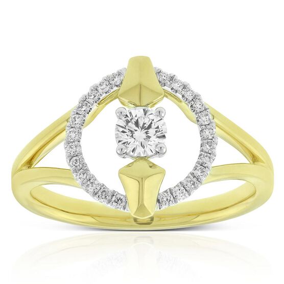 Jade Trau for Ben Bridge Signature Diamond Open Circle Diamond Ring 18K
