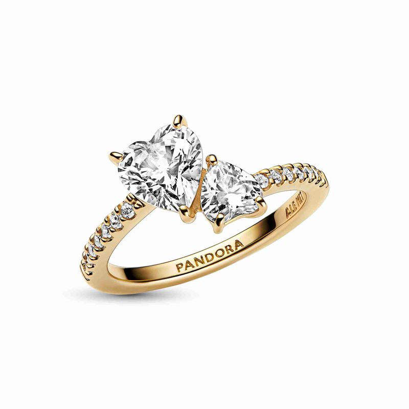 Pandora Double Heart Sparkling Ring image number 3