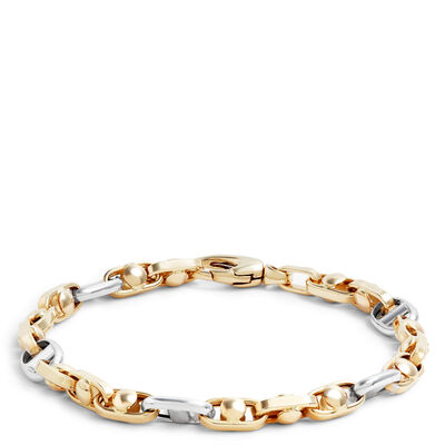 Toscano Anchor Link Two-Tone Bracelet, 14k White and Yellow Gold