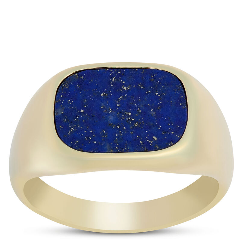 Cushion Lapis Ring, 14K Yellow Gold image number 0