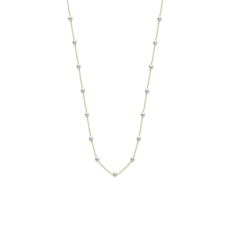 Mikimoto Akoya Cultured Pearl Station Necklace 18K, 32" image number 0