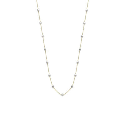 Mikimoto Akoya Cultured Pearl Station Necklace 18K, 32"