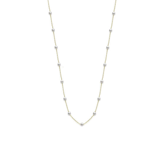 Mikimoto Akoya Cultured Pearl Station Necklace 18K, 32"