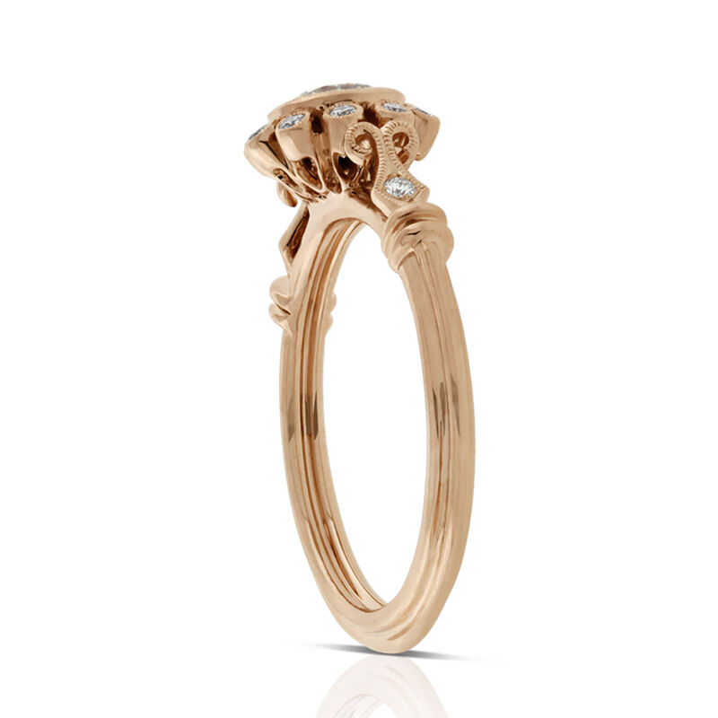 Rose Gold Bezel Set Diamond Engagement Ring 14K image number 2